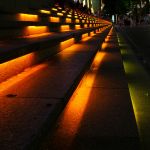 Stairs with orange lights